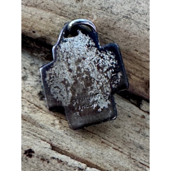 Theda Sterling Silver Jesus Christ Cross Pendant Raised Relief Crown of Thorns - Picture 5 of 6